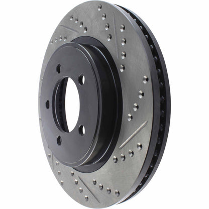 StopTech Sport Drilled/Slotted Brake Rotor; Front Left