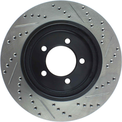 StopTech Sport Drilled/Slotted Brake Rotor; Front Right