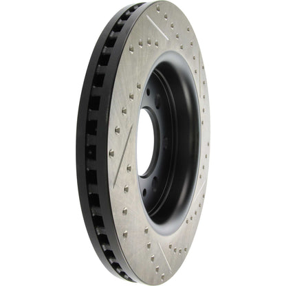 StopTech Sport Drilled/Slotted Brake Rotor; Front Right