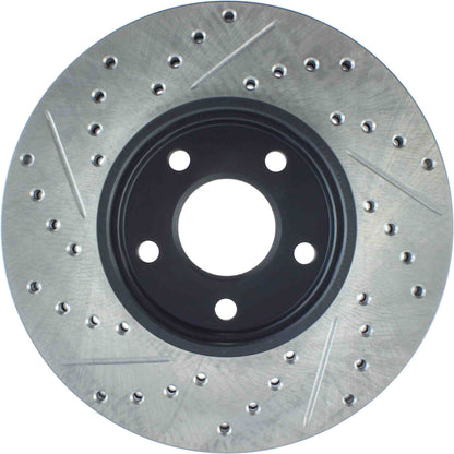 StopTech Sport Drilled/Slotted Brake Rotor; Front Left