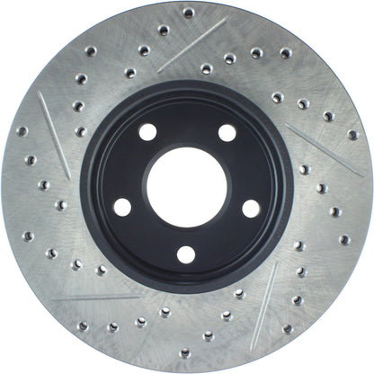 StopTech Sport Drilled/Slotted Brake Rotor; Front Left