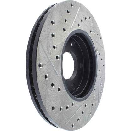 StopTech Sport Drilled/Slotted Brake Rotor; Front Left