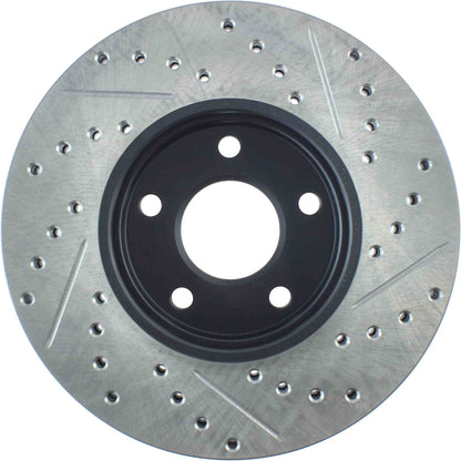 StopTech Sport Drilled/Slotted Brake Rotor; Front Right