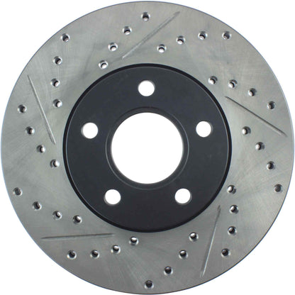 StopTech Sport Drilled/Slotted Brake Rotor; Front Right