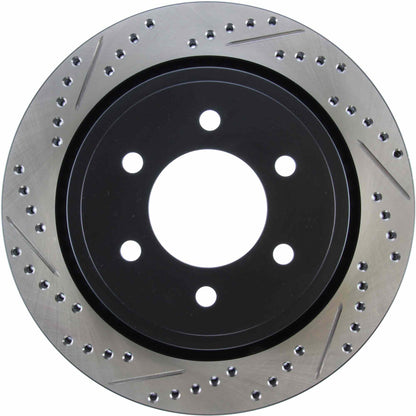 StopTech Sport Drilled/Slotted Brake Rotor; Rear Right