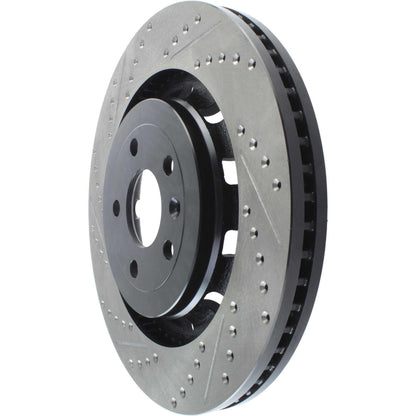 StopTech Sport Drilled/Slotted Brake Rotor; Front Right