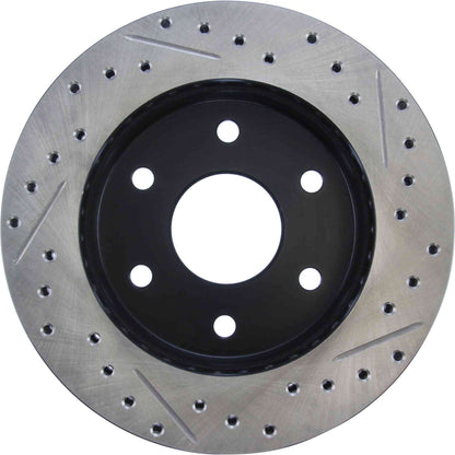 StopTech Sport Drilled/Slotted Brake Rotor; Front Right