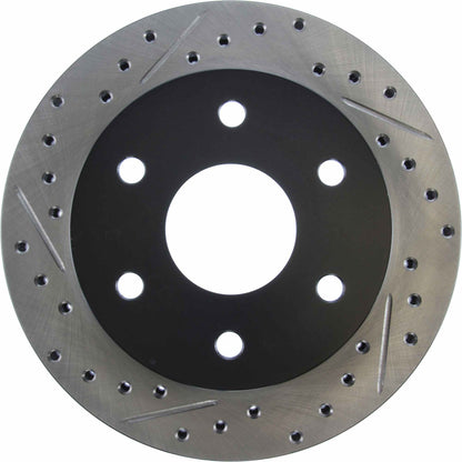 StopTech Sport Drilled/Slotted Brake Rotor; Front Right