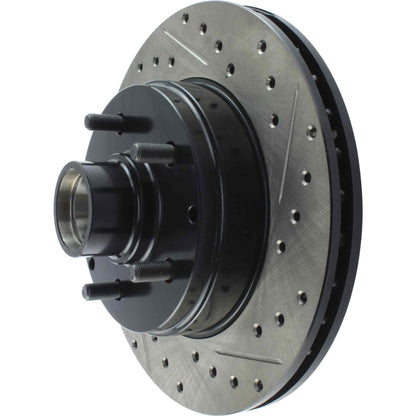 StopTech Sport Drilled/Slotted Brake Rotor; Front Left