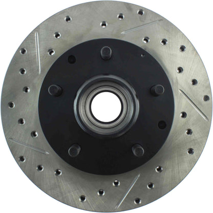 StopTech Sport Drilled/Slotted Brake Rotor; Front Right