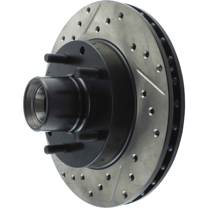 StopTech Sport Drilled/Slotted Brake Rotor; Front Right