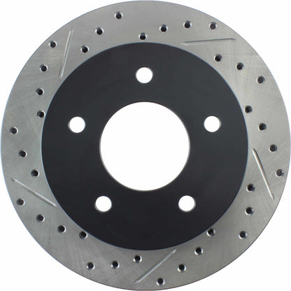 StopTech Sport Drilled/Slotted Brake Rotor; Front Right
