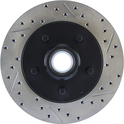 StopTech Sport Drilled/Slotted Brake Rotor; Front Left