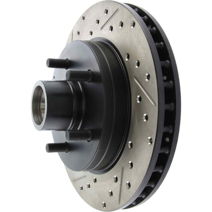 StopTech Sport Drilled/Slotted Brake Rotor; Front Right