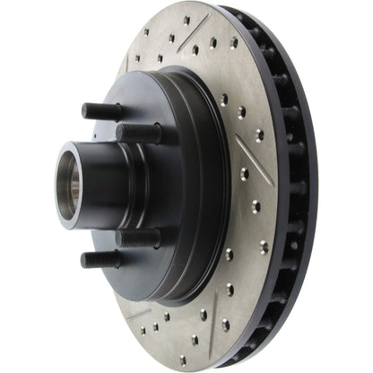 StopTech Sport Drilled/Slotted Brake Rotor; Front Right