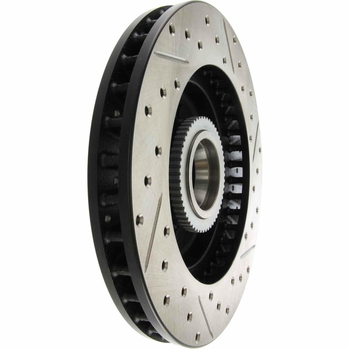 StopTech Sport Drilled/Slotted Brake Rotor; Front Right
