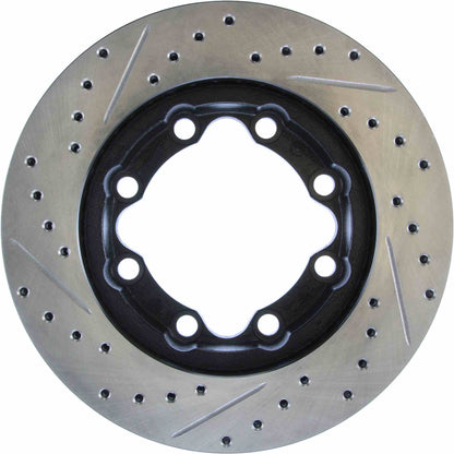 StopTech Sport Drilled/Slotted Brake Rotor; Front Left