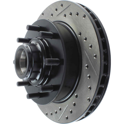 StopTech Sport Drilled/Slotted Brake Rotor; Front Right