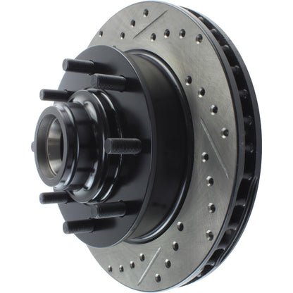 StopTech Sport Drilled/Slotted Brake Rotor; Front Right