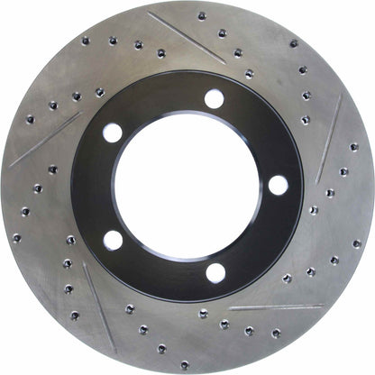 StopTech Sport Drilled/Slotted Brake Rotor; Front Left