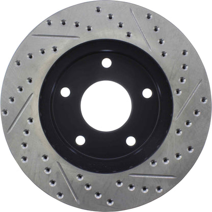 StopTech Sport Drilled/Slotted Brake Rotor; Front Right