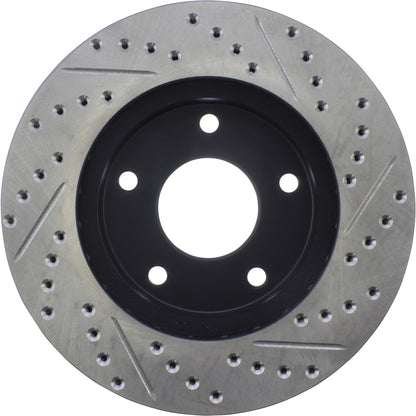 StopTech Sport Drilled/Slotted Brake Rotor; Front Right