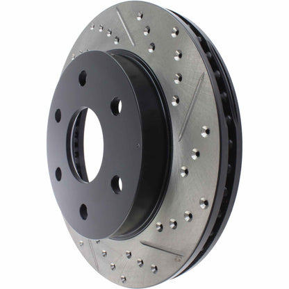 StopTech Sport Drilled/Slotted Brake Rotor; Front Left