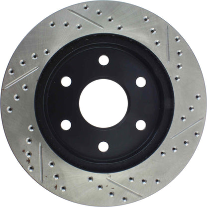 StopTech Sport Drilled/Slotted Brake Rotor; Front Right