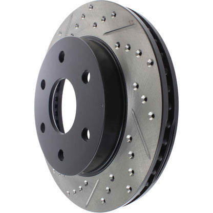 StopTech Sport Drilled/Slotted Brake Rotor; Front Right