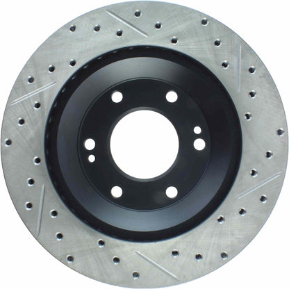 StopTech Sport Drilled/Slotted Brake Rotor; Front Right