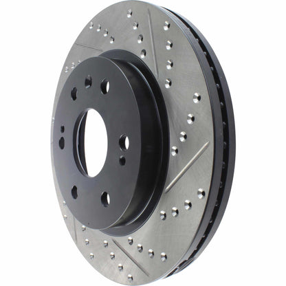 StopTech Sport Drilled/Slotted Brake Rotor; Front Left