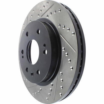 StopTech Sport Drilled/Slotted Brake Rotor; Front Right