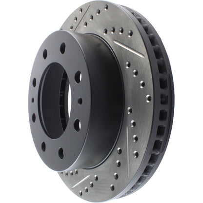 StopTech Sport Drilled/Slotted Brake Rotor; Front Right