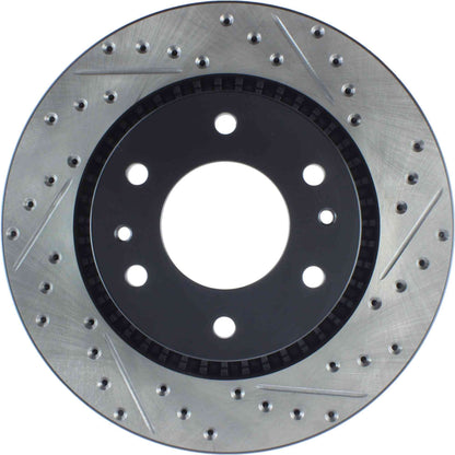 StopTech Sport Drilled/Slotted Brake Rotor; Front Left