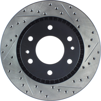 StopTech Sport Drilled/Slotted Brake Rotor; Front Left