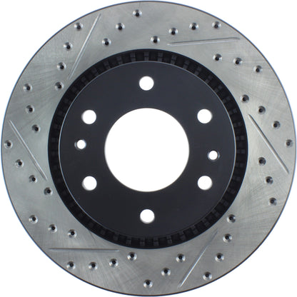 StopTech Sport Drilled/Slotted Brake Rotor; Front Right