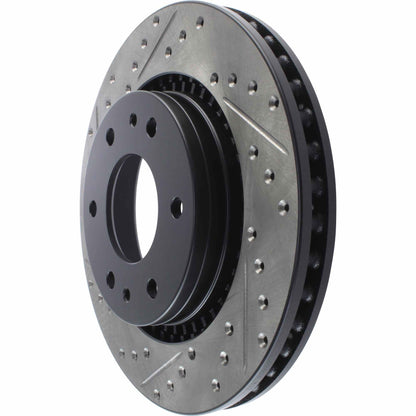 StopTech Sport Drilled/Slotted Brake Rotor; Front Right