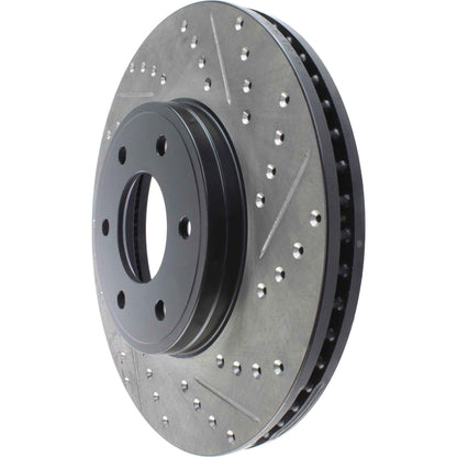 StopTech Sport Drilled/Slotted Brake Rotor; Front Left