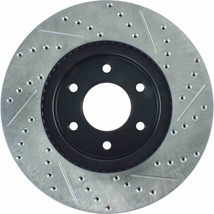 StopTech Sport Drilled/Slotted Brake Rotor; Front Right