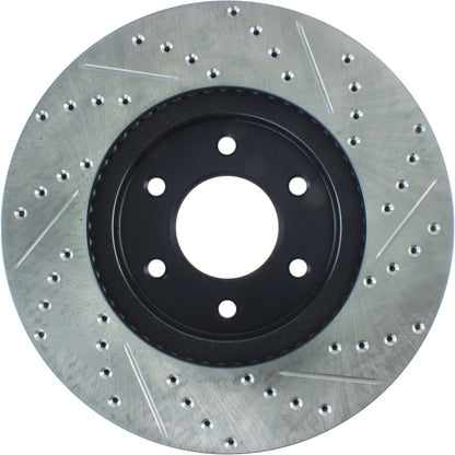 StopTech Sport Drilled/Slotted Brake Rotor; Front Right