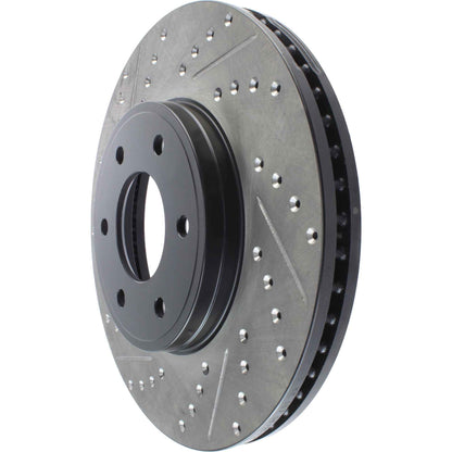 StopTech Sport Drilled/Slotted Brake Rotor; Front Right