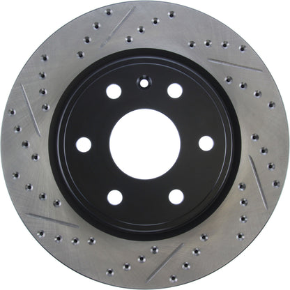 StopTech Sport Drilled/Slotted Brake Rotor; Front Right