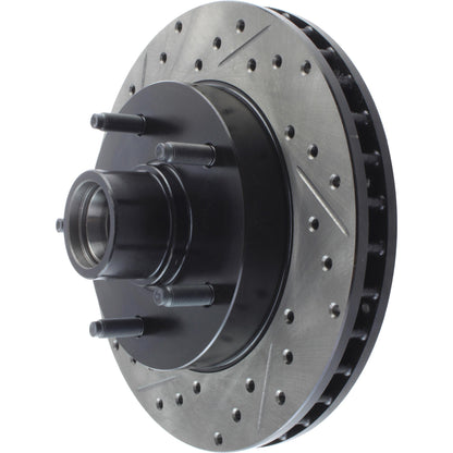 StopTech Sport Drilled/Slotted Brake Rotor; Front Right