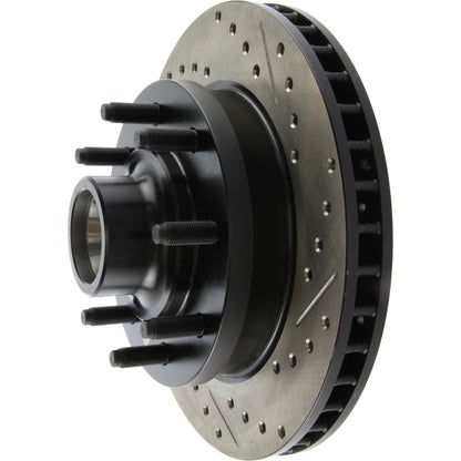 StopTech Sport Drilled/Slotted Brake Rotor; Front Left