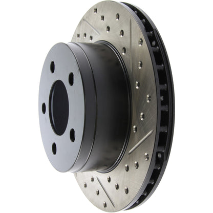 StopTech Sport Drilled/Slotted Brake Rotor; Front Left