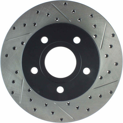 StopTech Sport Drilled/Slotted Brake Rotor; Front Left