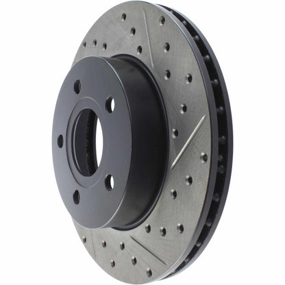 StopTech Sport Drilled/Slotted Brake Rotor; Front Left