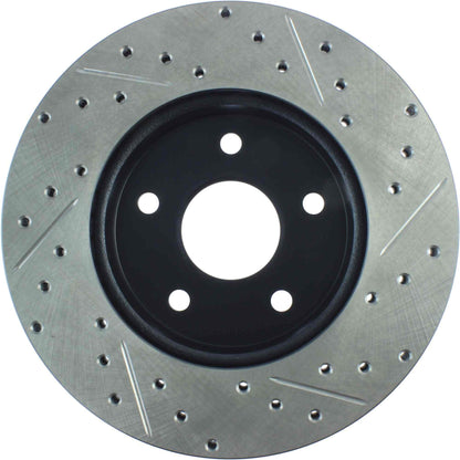 StopTech Sport Drilled/Slotted Brake Rotor; Front Right