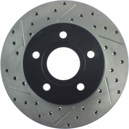 StopTech Sport Drilled/Slotted Brake Rotor; Front Right