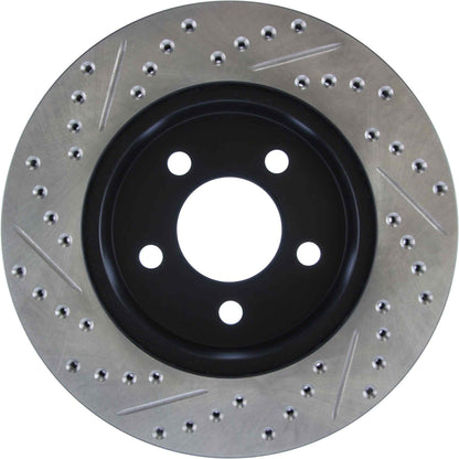 StopTech Sport Drilled/Slotted Brake Rotor; Front Left
